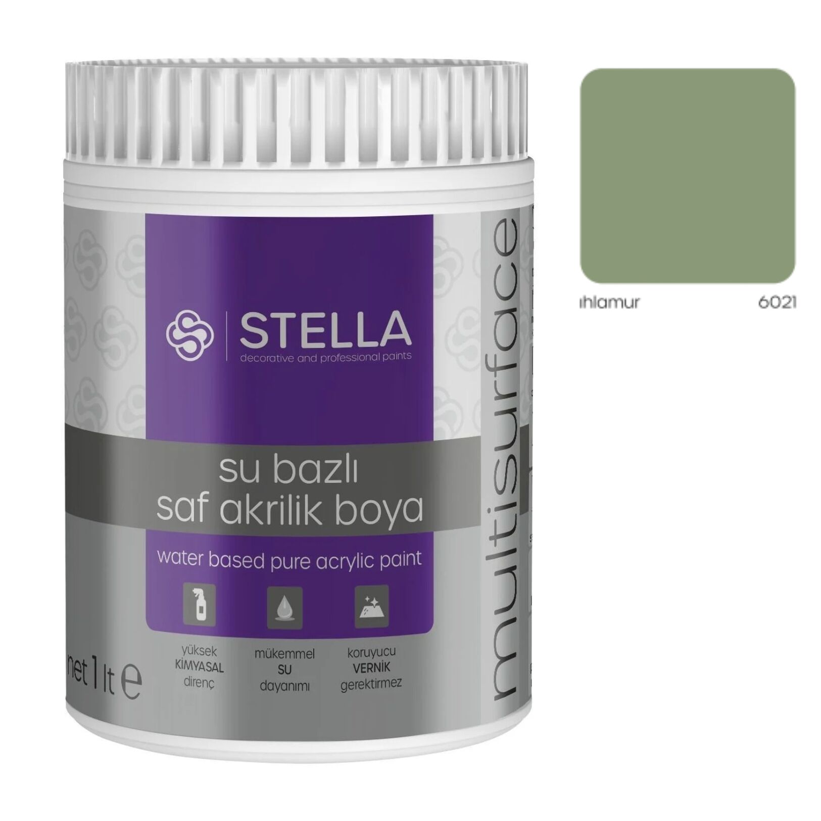 Stella Su Bazlı Saf Akrilik Boya Ihlamur 1 Lt