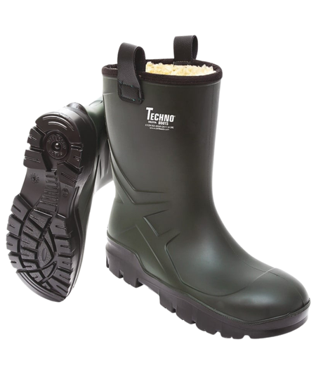 Yeşil Çizme İçi Tüylü (Kısa) Techno Boots