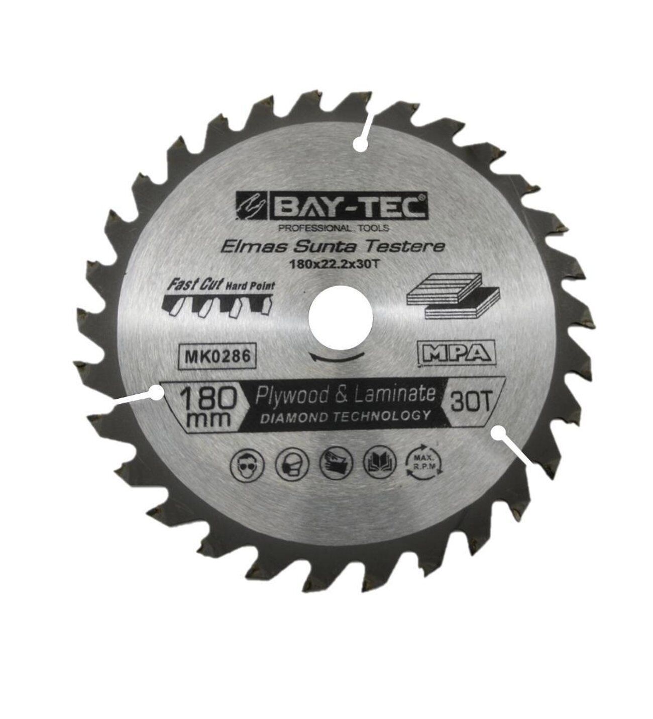 Bay-Tec Elmas Sunta Testere 180x22.2 mm 30 Diş MK0286