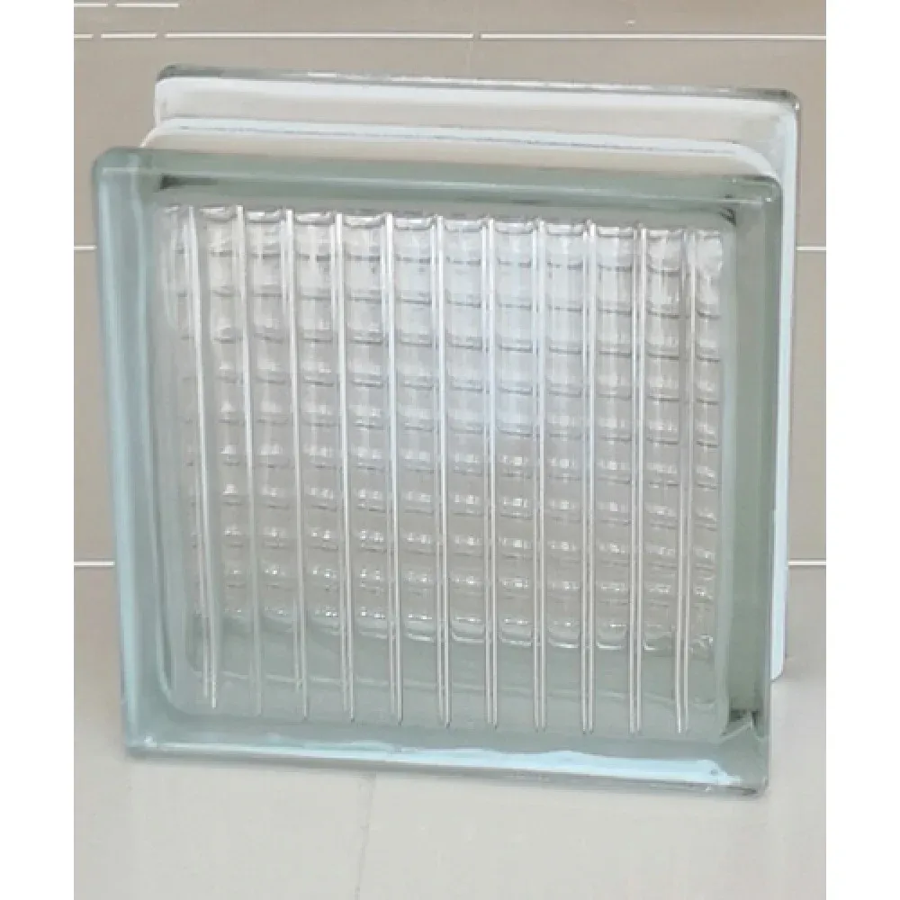 GlassBlock Şeffaf Çizgili Cam Tuğla – Modern Dekoratif Çözüm