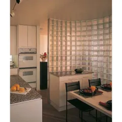 GlassBlock Şeffaf Çizgili Cam Tuğla – Modern Dekoratif Çözüm