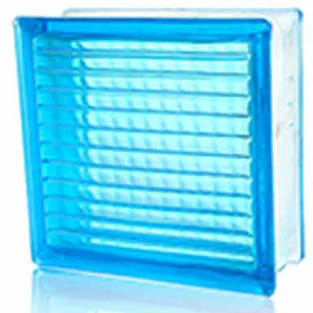 GlassBlock Mavi Çizgili Cam Tuğla | Dekoratif ve Modern