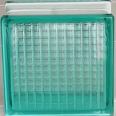 GlassBlock Turkuaz Çizgili Cam Tuğla | Dekoratif ve Modern