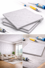 Stella Strafor Tavan Kaplama Desen 2 | 50x50 Dekoratif Panel 1 m² (4 Adet)