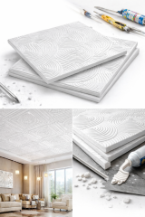 Stella Strafor Tavan Kaplama Desen 3 | 50x50 Dekoratif Panel 1 m² (4 Adet)