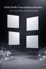 Stella Strafor Tavan Kaplama Desen 6 | 50x50 Dekoratif Panel 1 m² (4 Adet)