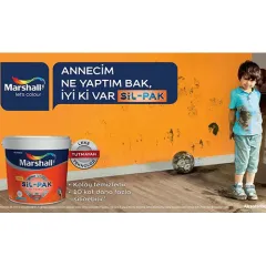 Marshall Sil-Pak Silikonlu Leke Tutmayan Su Bazlı İç Cephe Boyası 15 lt