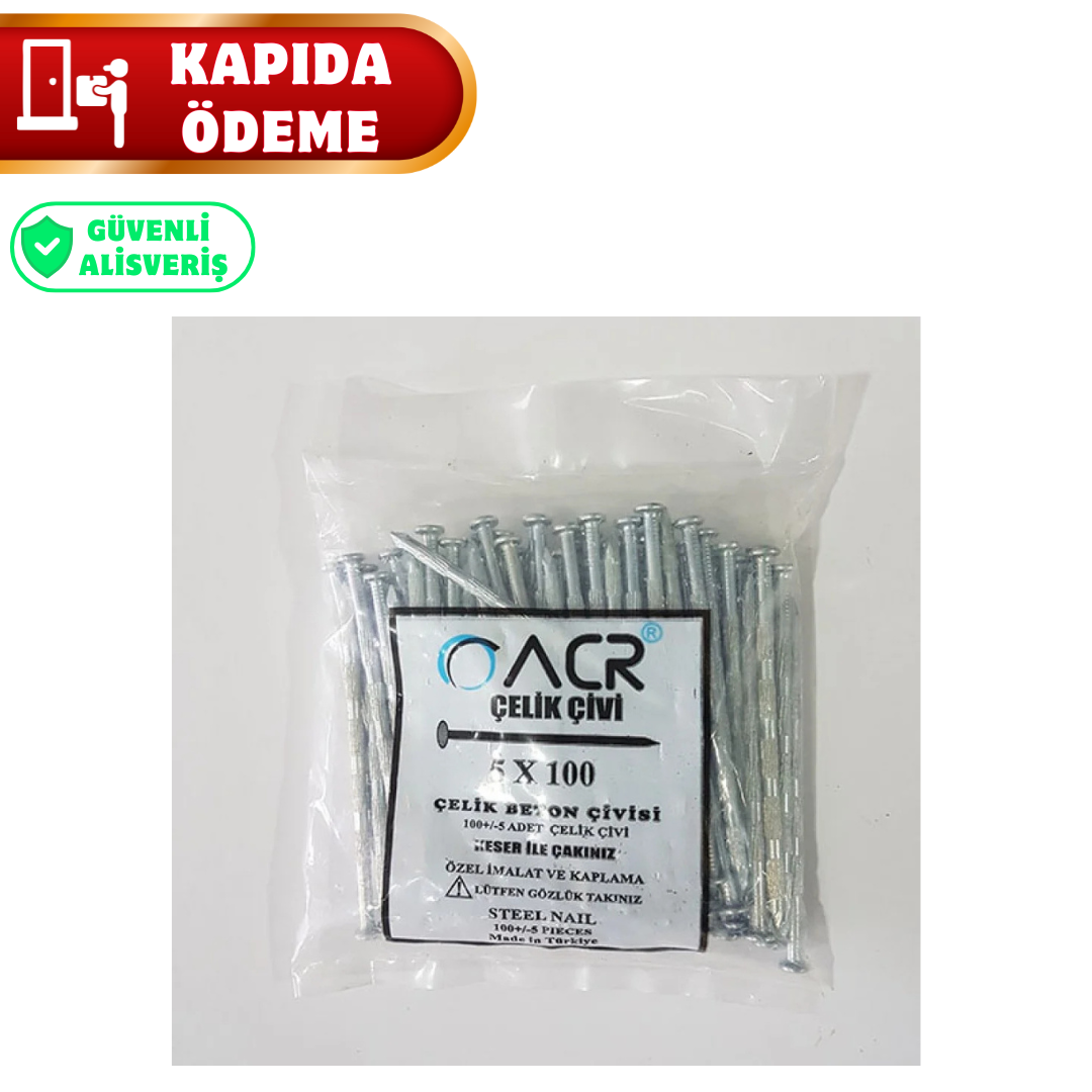 Beton Çivisi 5x100 mm | Beton ve Ahşap Kalıp İçin Dayanıklı