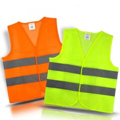 Turuncu Reflektörlü İkaz Yeleği | EN ISO 20471 Uyumlu