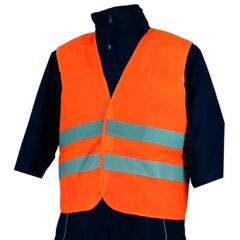 Turuncu Reflektörlü İkaz Yeleği – İş Güvenliği Yeleği