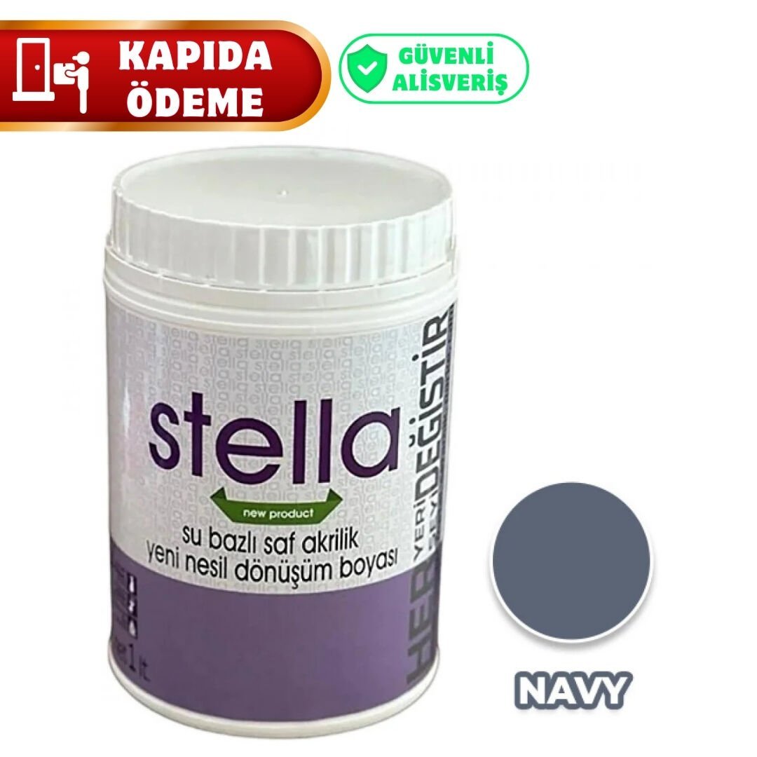 Stella Su Bazlı Saf Akrilik Boya Navy 1 Lt