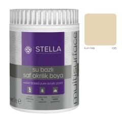 Stella Su Bazlı Kum Beji Boya 1 Litre | Saf Akrilik