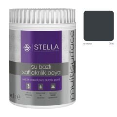 Stella Su Bazlı Saf Akrilik Boya (Antrasit RAL 7016) – 1 Litre