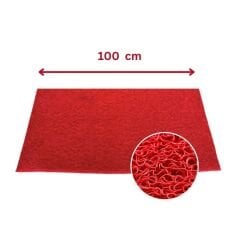Kıvırcık Paspas Kırmızı 100 cm | Toz ve Kir Tutucu Zemin