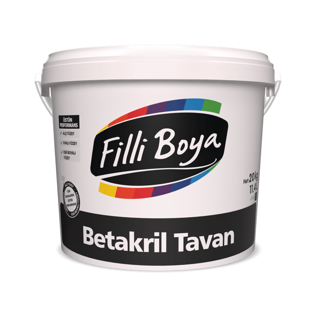 Filli Boya Betakril Tavan 10 kg | Mat Beyaz Tavan Boyası