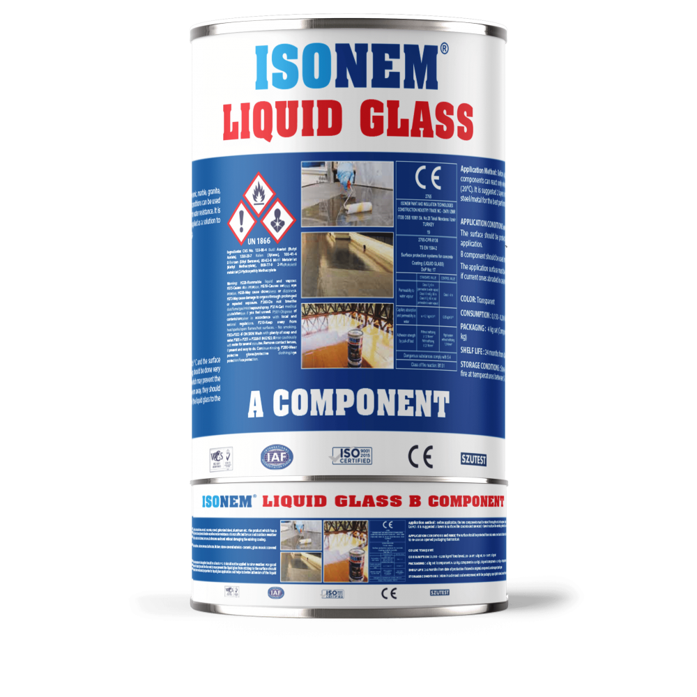 Isonem Liquid Glass Şeffaf Su Yalıtımı 2 KG | Çift Bileşenli