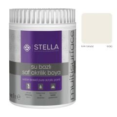 Stella Su Bazlı Saf Akrilik Boya Kırık Beyaz Ral-9010 1 L