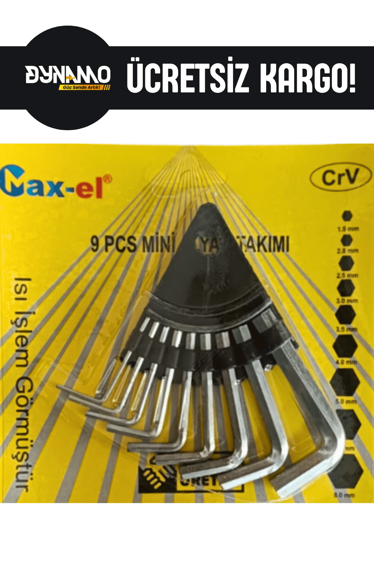 Max-El-9 Parça Askı Aparatlı Alyan Seti Çelik