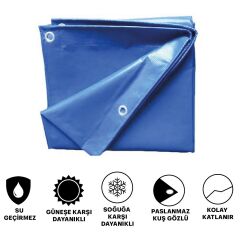 Mavi Branda 7x10 70 m² | Su Geçirmez UV Dayanımlı Örtü