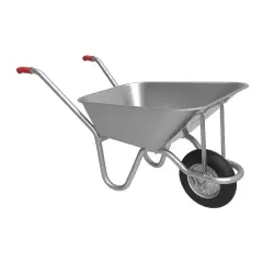 Çalış Galvanizli El Arabası Gri Şişme Lastik | 100 Lt