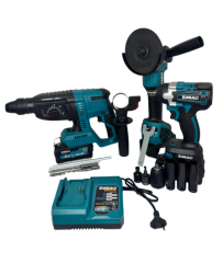 Dynamo Profosyonel 3'lü Set (Avuç Taşlama, Somun Sökme, Kırıcı Delici Matkap, Çift Batarya, Şarj İstasyonu Ve Tüm Uçlarla)