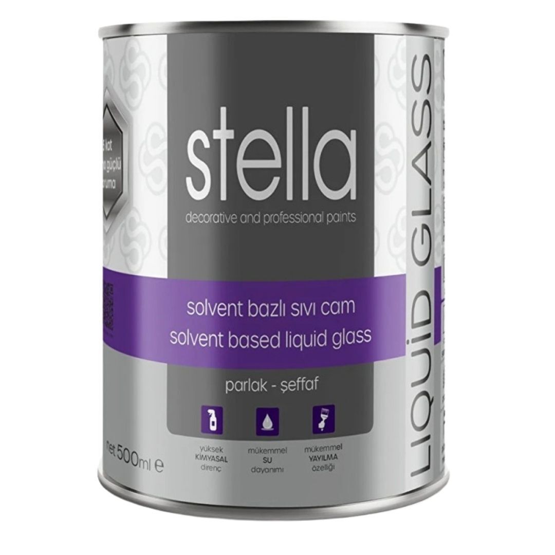 Stella Solvent Bazlı Sıvı Cam Parlak 500 Ml