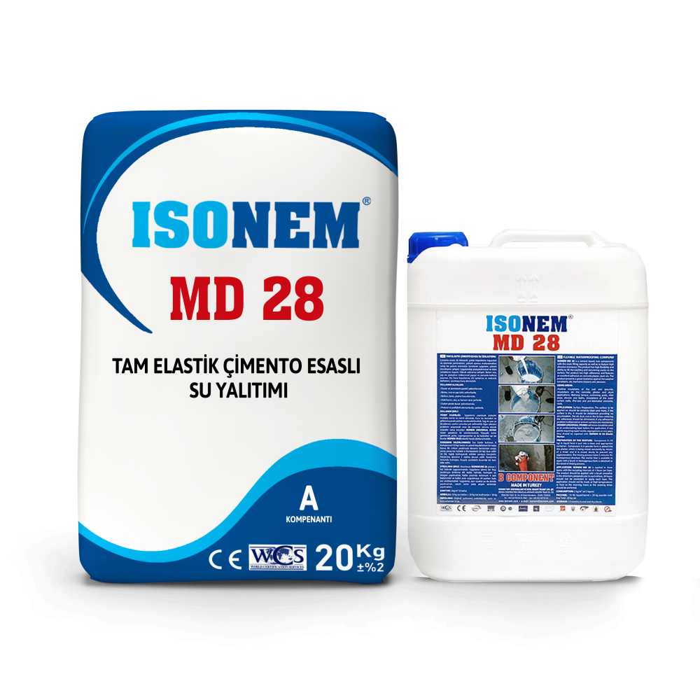 Isonem MD 28 Tam Elastik Su Yalıtımı 30 Kg | Çimento Esaslı
