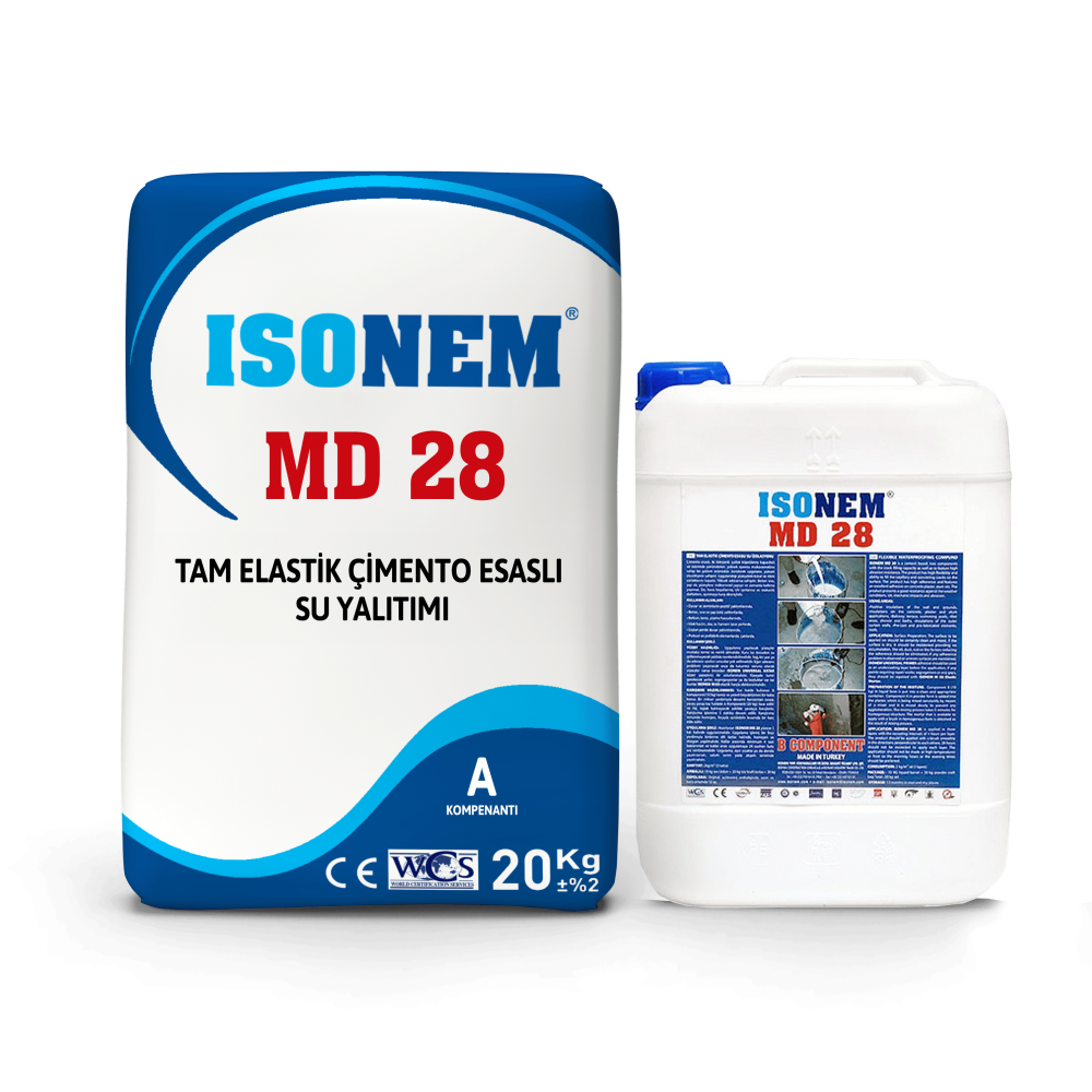 Isonem MD 28 Tam Elastik Su Yalıtımı 30 Kg | Çimento Esaslı