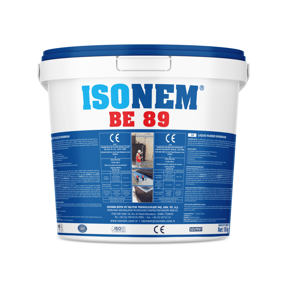 Isonem BE 89 Likit Kauçuk Su Yalıtımı 10 Kg | Bitüm Esaslı