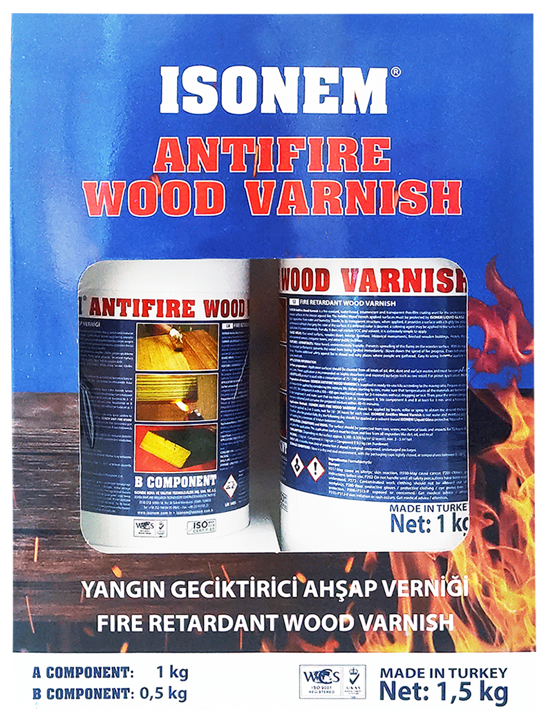 İsonem Antifire Wood W Ahşap Verniği 1 Kg + 0,5 Kg