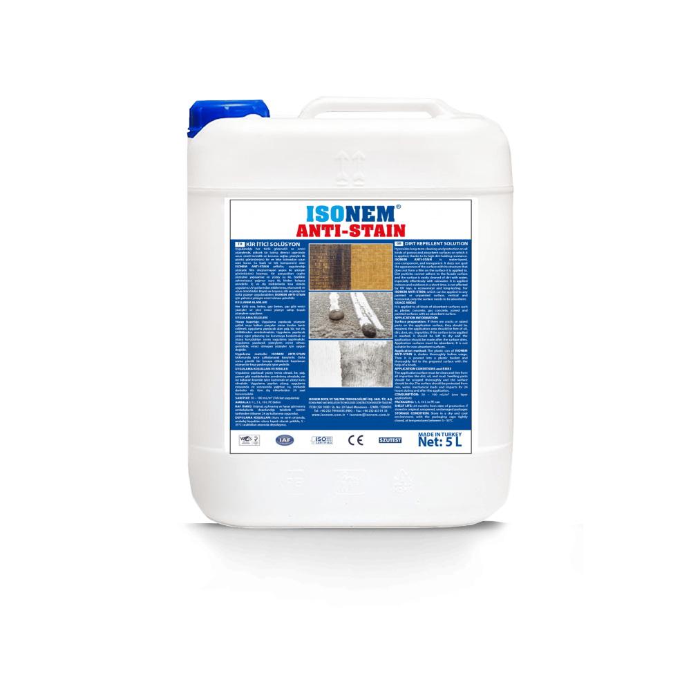Isonem Anti Stain 10L | Su Bazlı Kir İtici Şeffaf Solüsyon