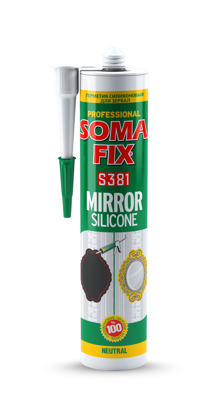 Somafix S280 Ayna Silikonu 280 ml | Şeffaf Nötr Yapışma