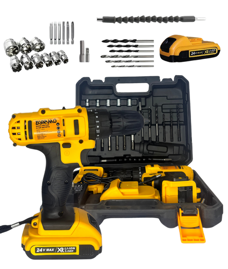 Dynamo 24W Şarjlı Matkap – 24 Parça Çantalı Set Hediyeli