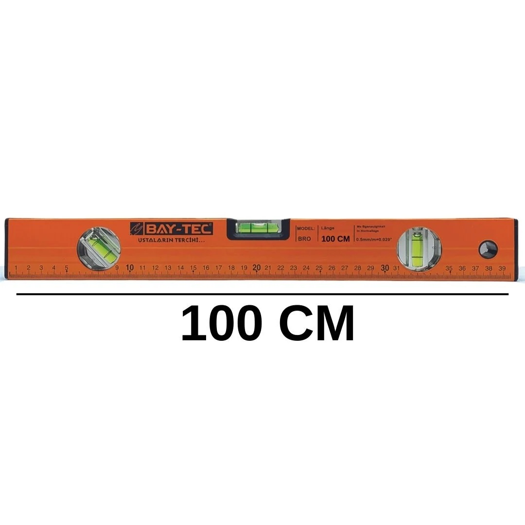 Bay-Tec Su Terazisi 100 cm | Mastarlı Alüminyum Gövde