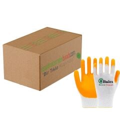 Yarım Kaplı Nitril Sarı İş Eldiveni - Koli (20 Çift + 5 Çift Hediye)