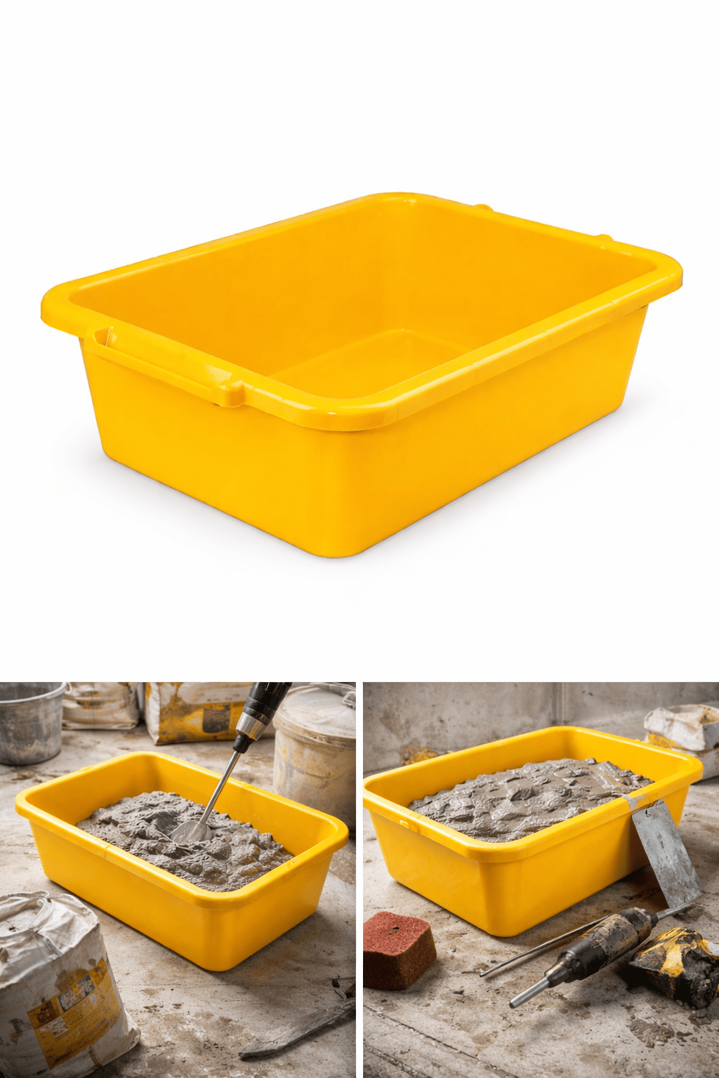 Dizayn Sıva Alçı Teknesi 35 LT - Sarı Karıştırma Küveti