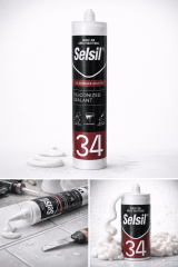 Selsil Silikonize Mastik 34 Beyaz 450 Gr - Akrilik İç Mekan Dolgu