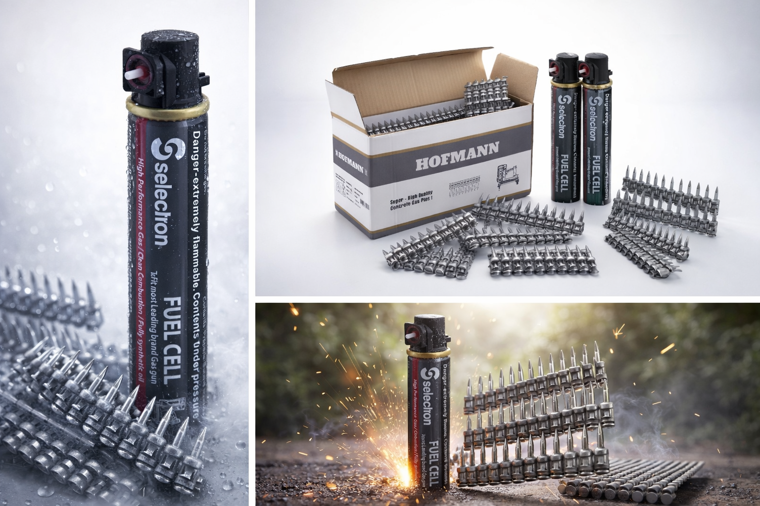 Hofmann Tabanca Çivisi Siyah 25 mm 1000 Adet Set + 1 Adet Gaz Tüpü