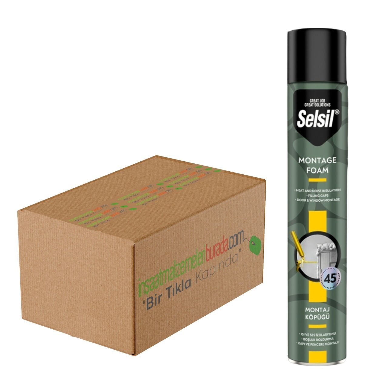 Selsil Montaj Köpüğü 10’lu Koli 845 gr – Güçlü ve Hızlı Dolgu