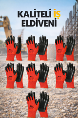 Nitril İş Güvenlik Eldiveni Kırmızı | XL 10 Çift - Paket