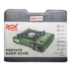 Tekli Portatif Kamp Ocağı – Haki Yeşil, Rüzgarlıklı, Ekstra Gaz Girişli, Taşınabilir Tüp Hediyeli