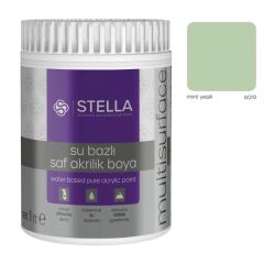 Stella Su Bazlı Saf Akrilik Boya (Mint Yeşili Ral-6019) - 1 Litre