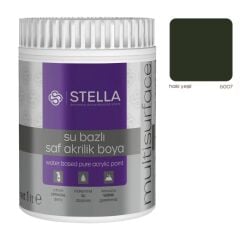 Stella Su Bazlı Saf Akrilik Boya (Haki Yeşili Ral-6007) - 1 Litre