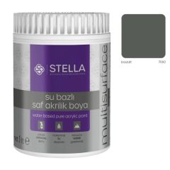 Stella Su Bazlı Saf Akrilik Boya (Bazalt Ral-7010) - 1 Litre