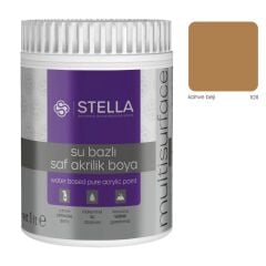Stella Su Bazlı Saf Akrilik Boya (Kahve Beji Ral-1011) - 1 Litre