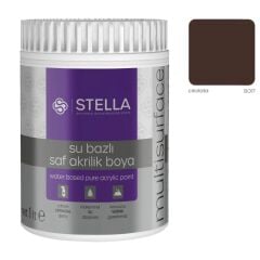Stella Su Bazlı Saf Akrilik Boya (Çikolata Ral-8017) - 1 Litre