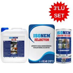 Isonem Jel Beton + D10 Lateks + Liquid Glass 3’lü Set