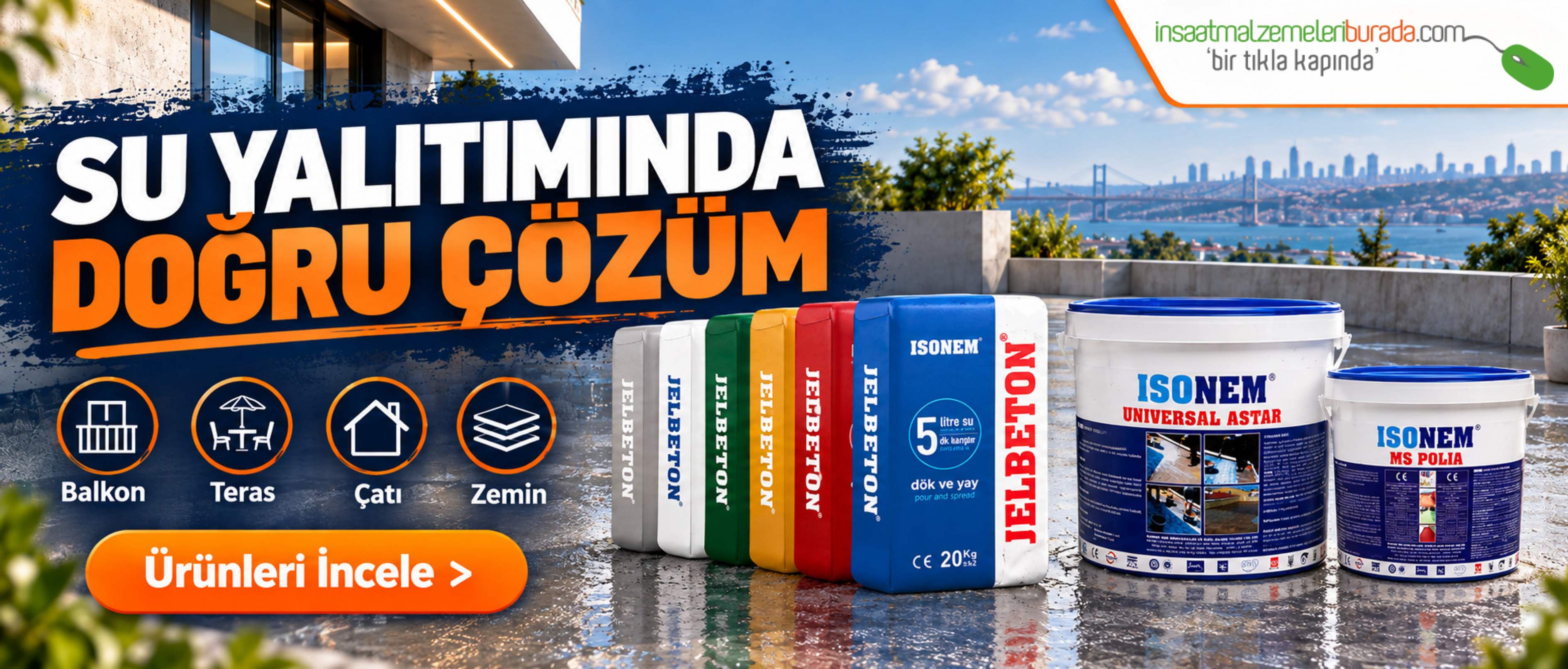Su Yalıtımı Ürünleri | Balkon, Teras, Çatı ve Zemin Çözümleri